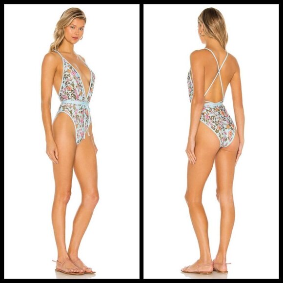 MAAJI Smooth Skies Safary Reversible Convertible Strap One-Piece Swimsuit S NWT - Picture 6 of 16